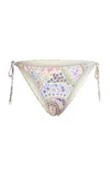 Etro Paisley-printed String Bikini Bottom In Blue