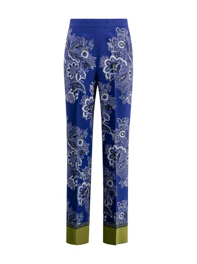 Etro Palazzo Trousers In Blue
