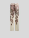 Etro Printed Satin Palazzo Trousers In Brown