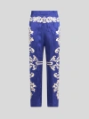 Etro Patterned Trousers With Elastic Waistband And Embellishments In Elektroblau
