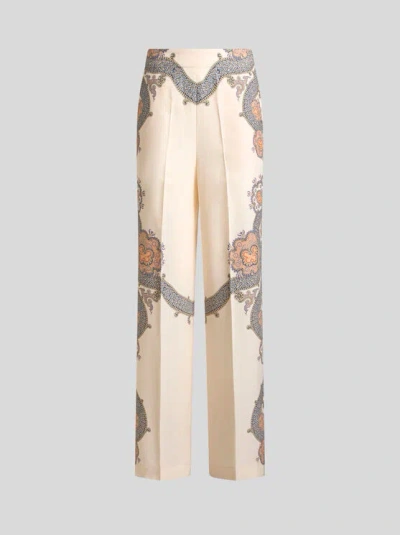 Etro Palazzohose Aus Seide Year Of Snake In Neutrals