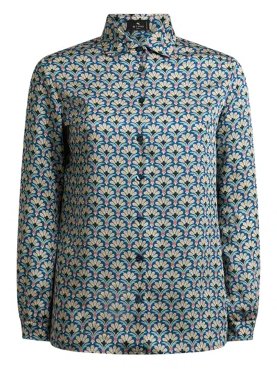 Etro Palm-motif Shirt In Multi