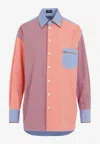 Etro Oversized Striped Cotton Poplin Patchwork-style Shirt In Multicolor
