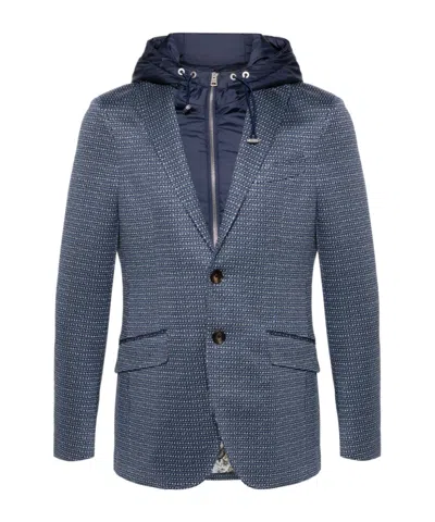 ETRO ETRO PANELLED-DESIGN HOODED BLAZER
