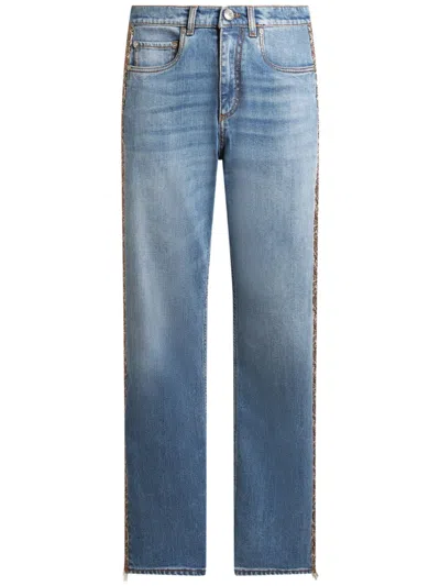 Etro Panelled Jeans In Blue