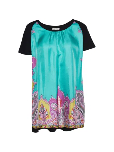 Pre-owned Etro Panelled Printed T-shirt In Black