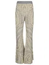 Etro Paisley Intarsia Flared Trousers In Grigio Fantasia