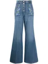 Etro Washed Wide Leg Denim Jeans