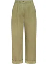 Etro Cropped Herringbone-pattern Cotton Chinos