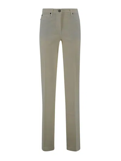Etro Stretch Cotton Trousers In Neutral
