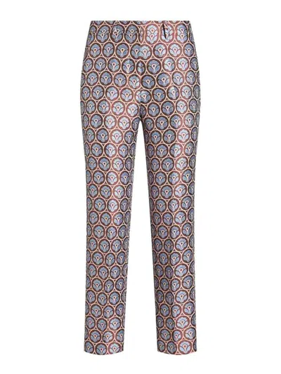 Etro Wool Blend Trousers In Multicolour