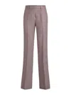 Etro , Houndstooth Trousers, Woman, White, Size 48 In Rojo Oscuro