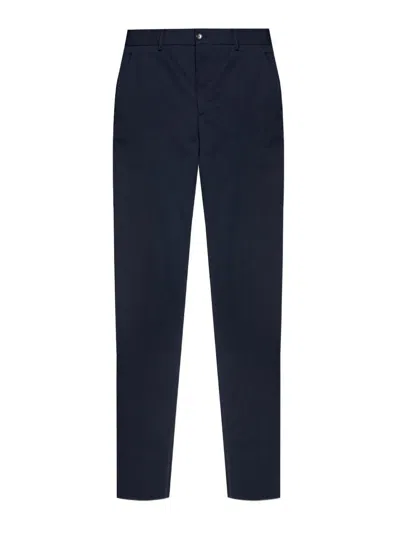Etro Blue Stretch Cotton Trousers In Black