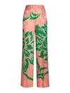Etro Rose Print Straight-leg Pants In Nude & Neutrals