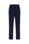 Etro Trousers With Front Crease And Belt Loops In Blue