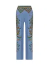 Etro Palazzo Silk Trousers With Floral And Geometric Print