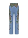 Etro Palazzo Silk Trousers With Floral And Geometric Print