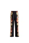 Etro Silk Straight-leg Trousers In Black