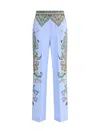 Etro Women Floral Print Pants In Blue