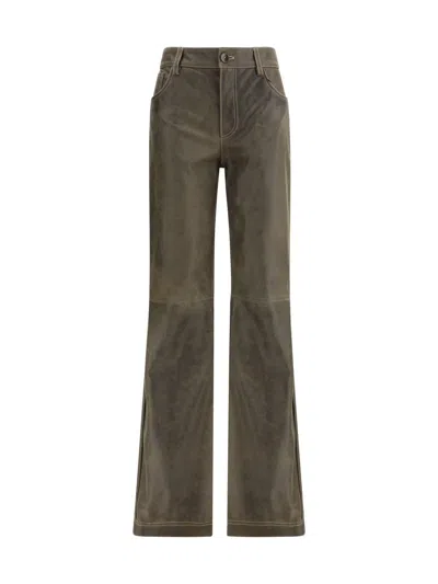 Etro Flared Leather Trousers In Multi