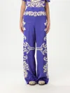 Etro Patterned Trousers With Elastic Waistband And Embellishments In Blue