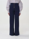 Etro Woman Pants Midnight Blue Size 28 Cotton