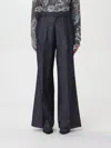 Etro Grey Wide Pants With Concealed Closure In Wool Blend Woman In Blue
