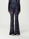 Etro Paisley-print Flared Viscose Trousers In Blue