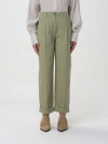 Etro High Waist Pleated Chino Pants With Cuffed Hem In Green