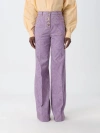 Etro High Waist Flare Fit Wide Leg Jeans In Lilac