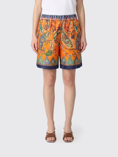 Etro Pants  Woman Color Multicolor In Orange