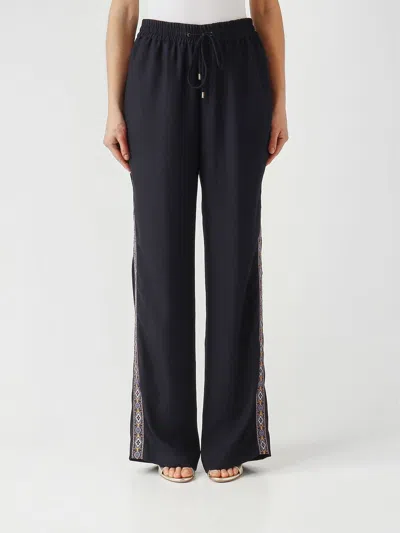 Etro パンツ  レディース カラー ネイビー In Black