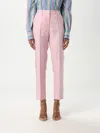 Etro Viscose And Silk Trouser With Floral Motif In Pink