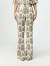 Etro Flared High Waist Full Length Trousers In Weiss