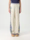 Etro Amebas Print Natural Pants For Women In Yellow Cream