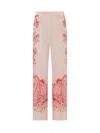 Etro Silk Trousers With Placed Flower Print