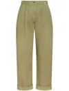 Etro Cropped Herringbone-pattern Cotton Chinos In Multicolor
