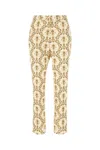 Etro Embroidered Pants In Polyester Blend In Multicolor Bejge