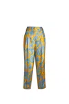 Etro Silk Twill Tailored Trousers With Floral Paisley Print In Multicolour