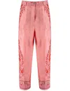 Etro Hose Mit Floralem Muster Aus Seide In Pink