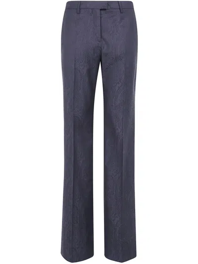 Etro Pants Straight Trousers In Black