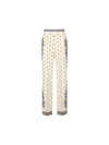 Etro Silk Blend Palazzo Pants With Jacquard Roses In White