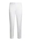 Etro White Stretch Cotton Blend Jacquard Tailored Trousers In White