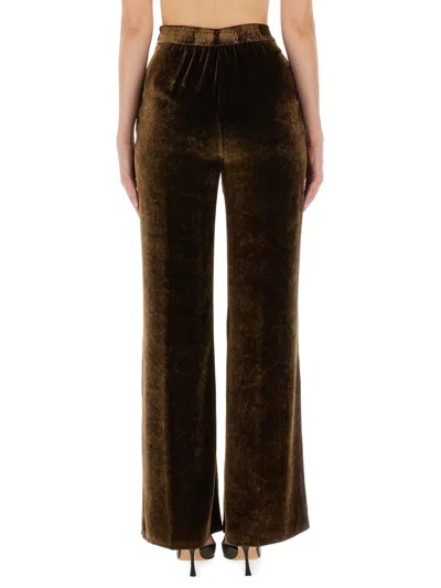 Etro Pants With High Waist And Wide Leg In Viscose Blend Woman In Brown