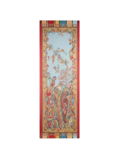 Etro Parrot-print Paisley Scarf In Blue