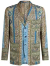Etro Partially-linted Blazer In Green