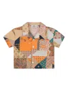 Etro Patchwork-design Cotton Shirt In Orange