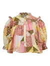 Etro Cotton Patchwork Print Shirt In Pink