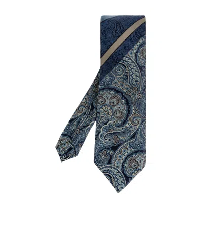 Etro Patchwork Jacquard Tie In Blue