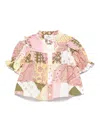 Etro Patchwork-print Blouse In Yellow